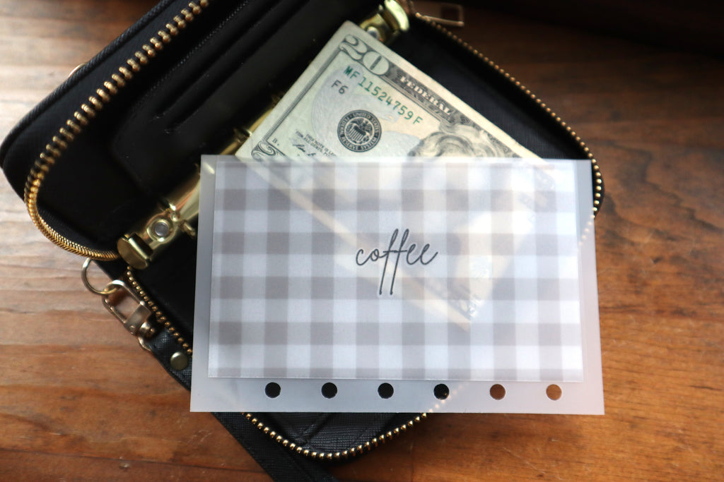 Black Gingham A7 Cash Envelopes