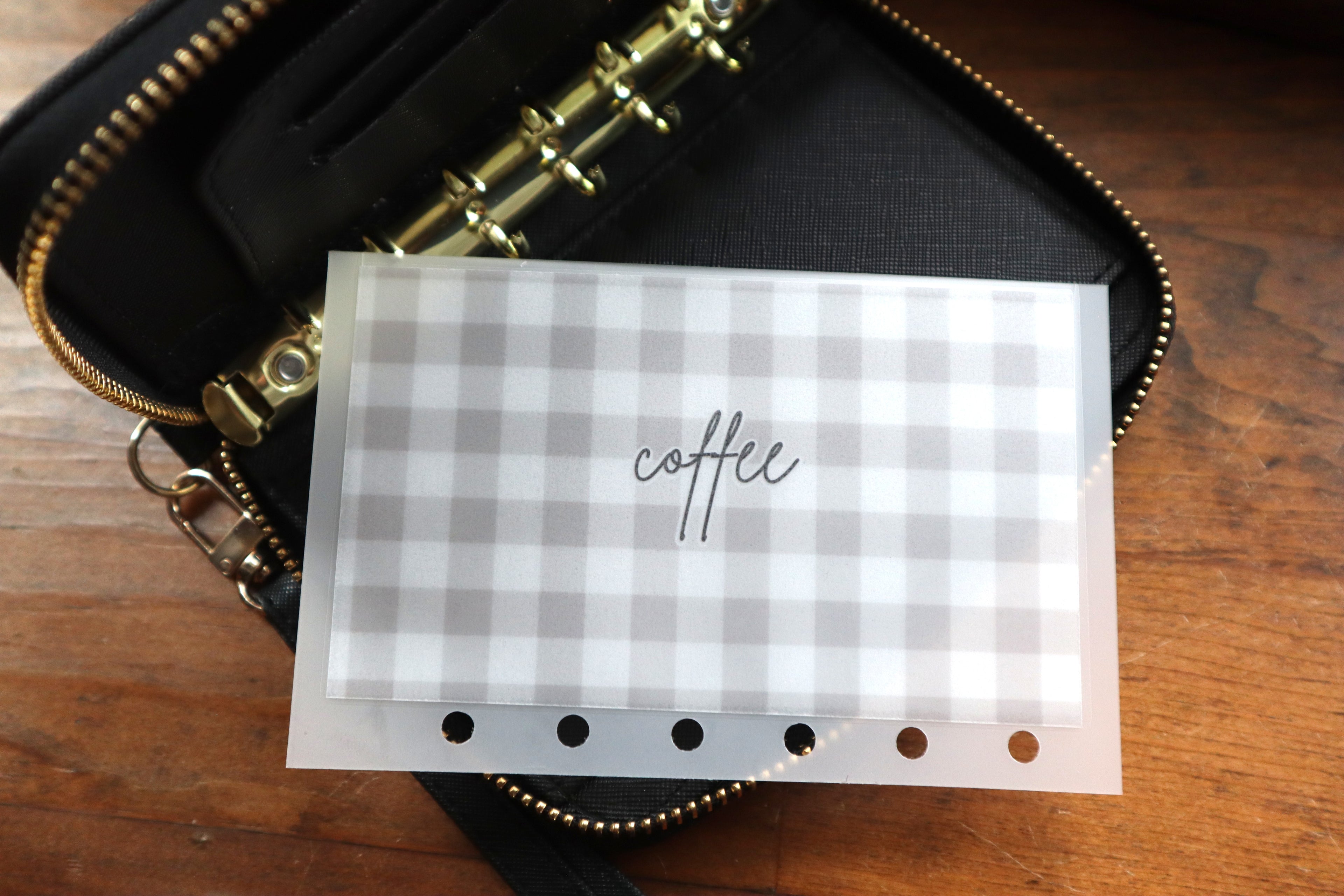 Black Gingham A7 Cash Envelopes