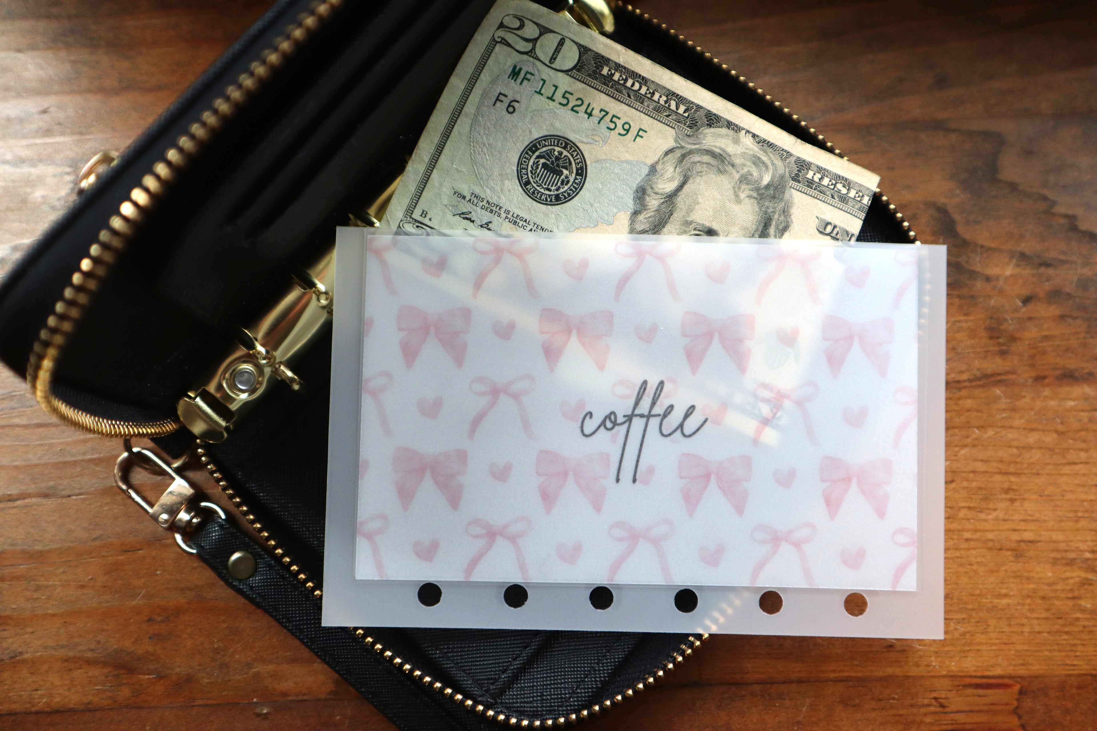 Pink Bow A7 Cash Envelopes