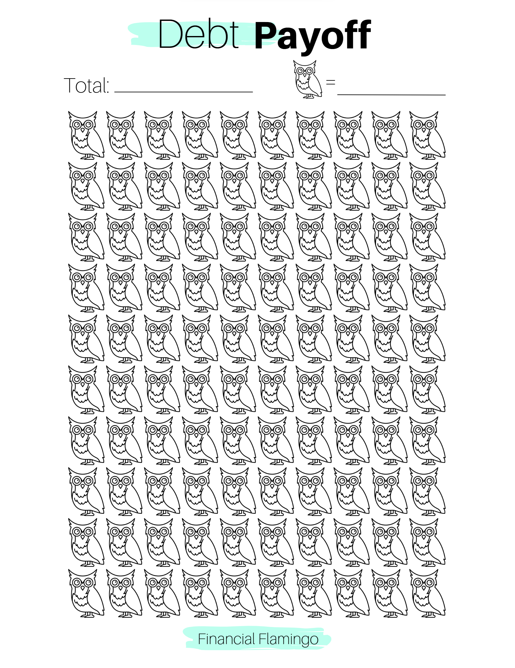 Cute Owl Debt Tracker (Printable)