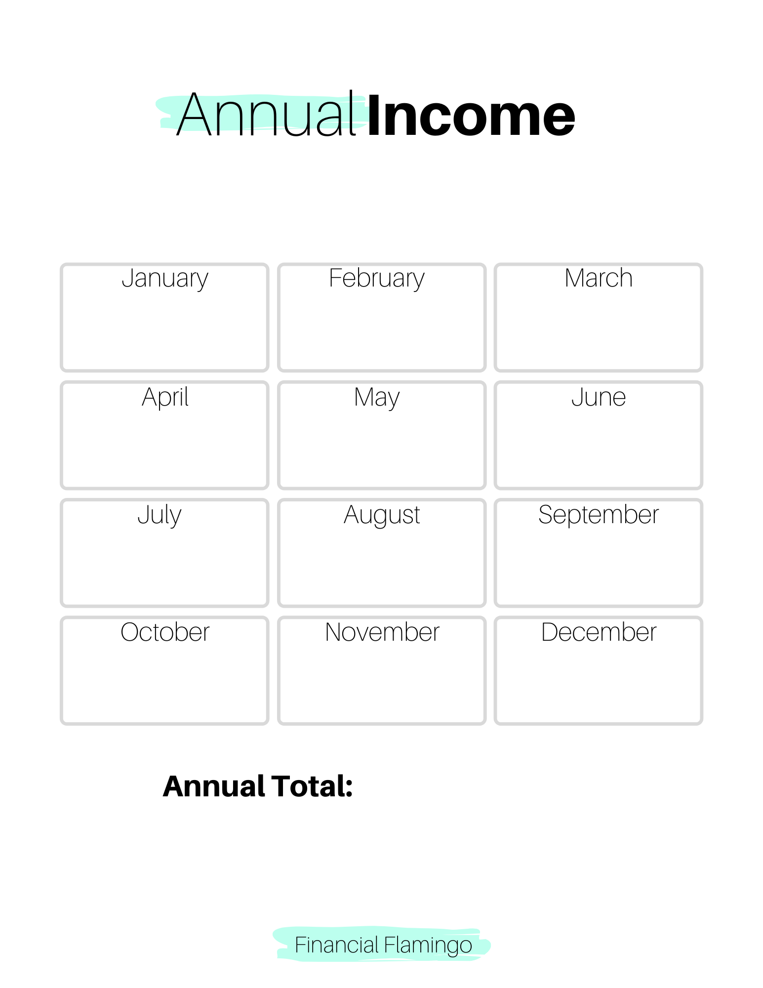 Annual Income Tracker {Printable}