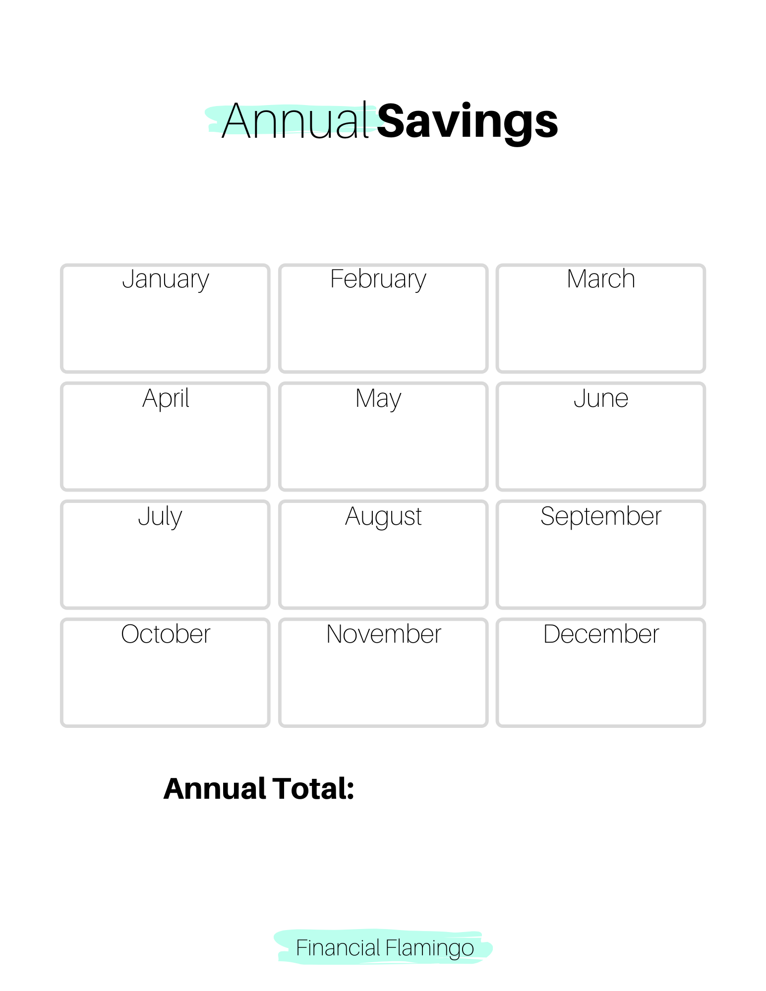Annual Savings Tracker {Printable}