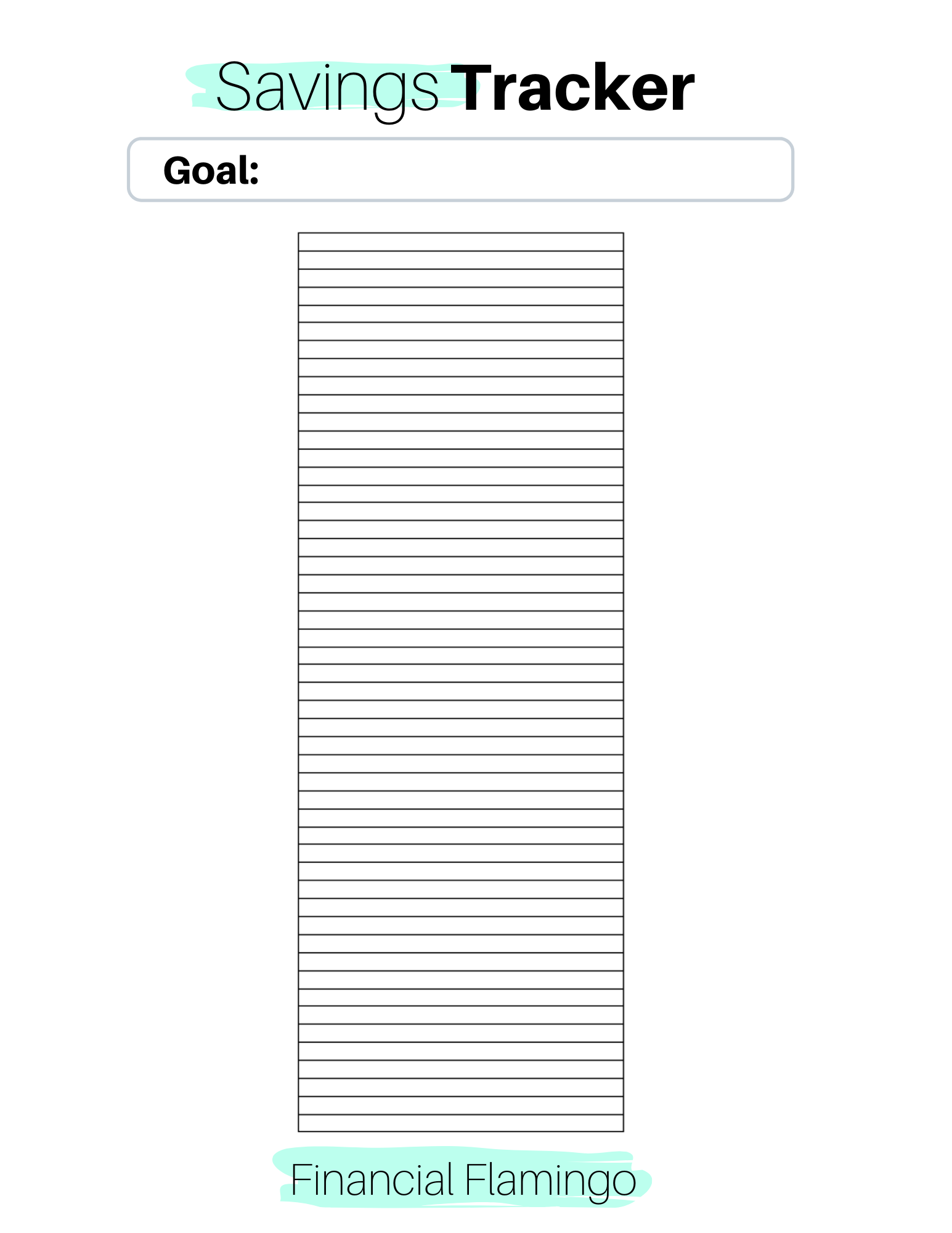 Savings Tracking Chart